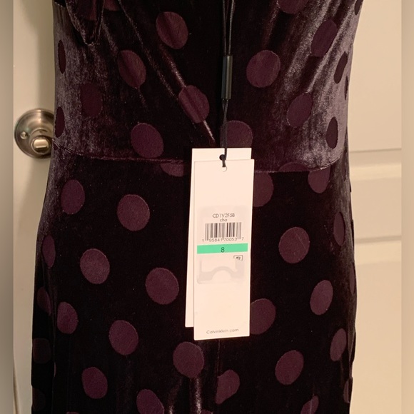 Calvin Kline Velvet Polka Dot Dress - Picture 12 of 12